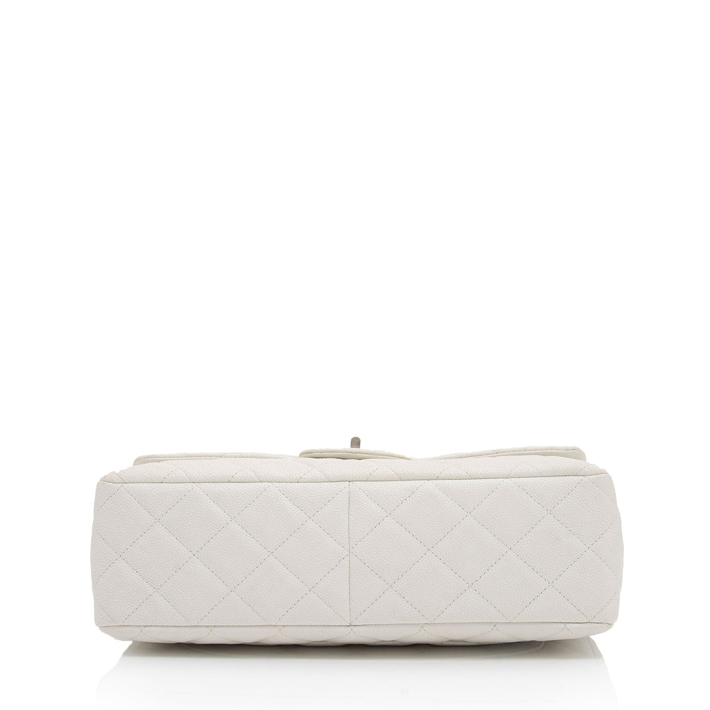 Chanel Caviar Leather Bijoux Chain Jumbo Single Flap Bag (SHF-JXTEcx)