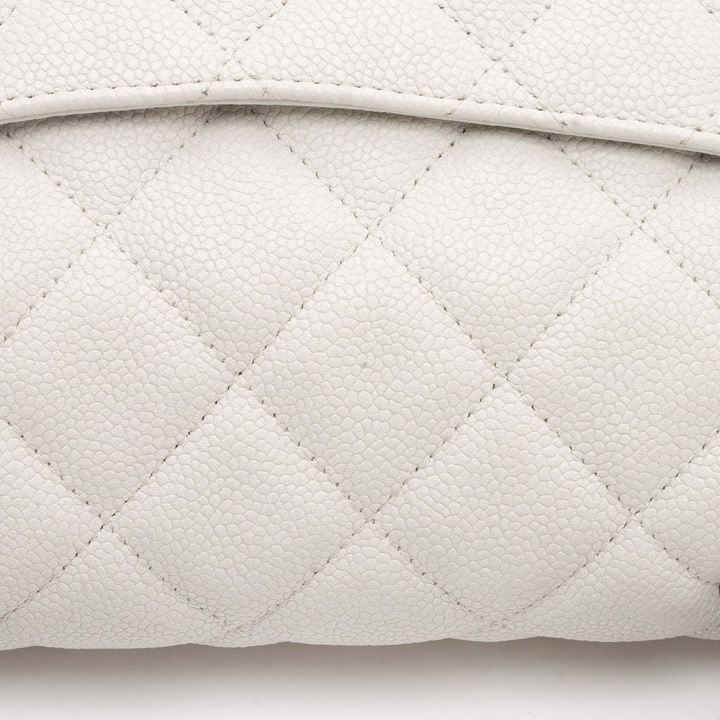 Chanel Caviar Leather Bijoux Chain Jumbo Single Flap Bag (SHF-JXTEcx)