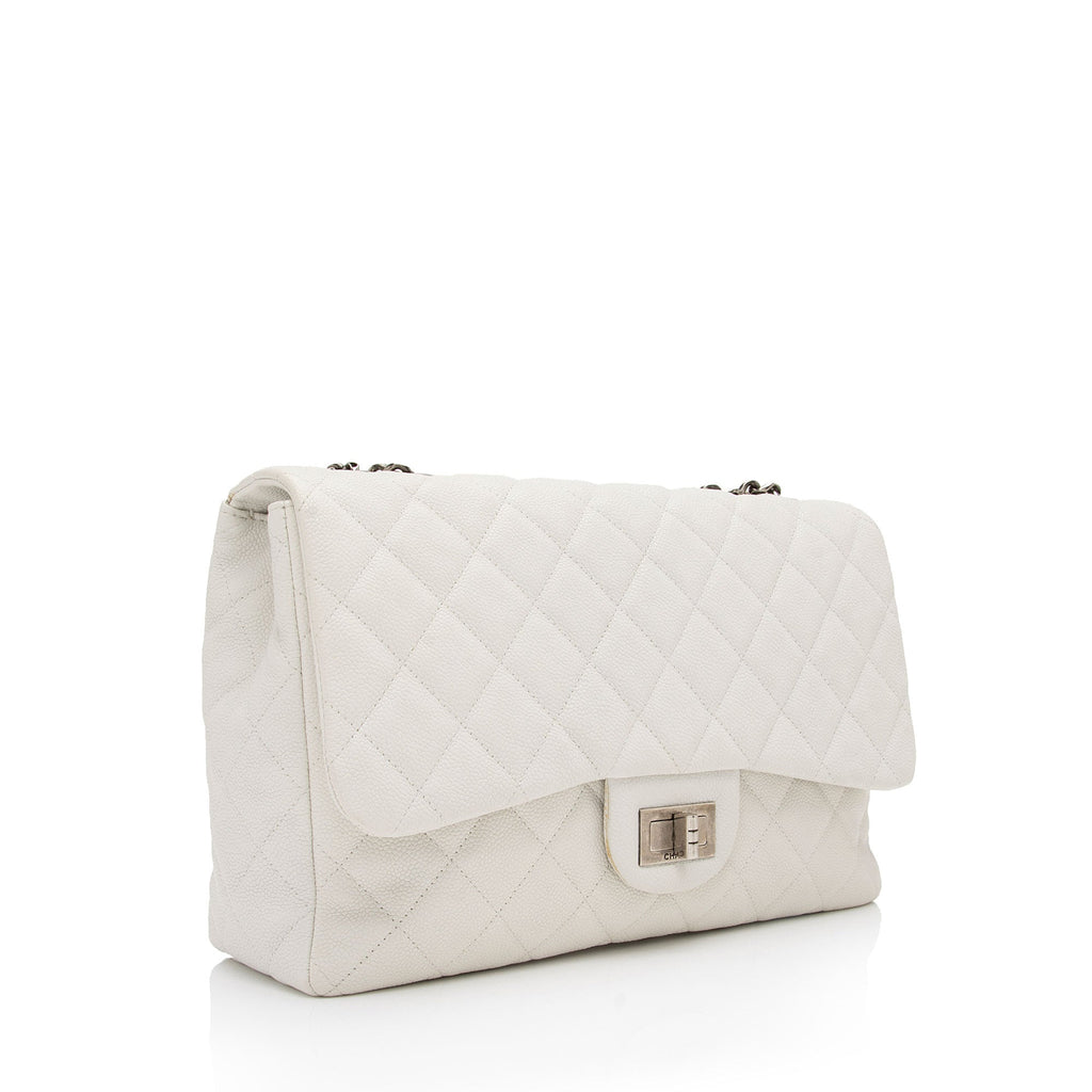 Chanel Caviar Leather Bijoux Chain Jumbo Single Flap Bag (SHF-JXTEcx)
