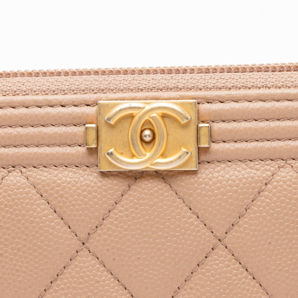 Chanel Caviar Leather Boy Long Zipped Wallet (SHF-TJjYqt)