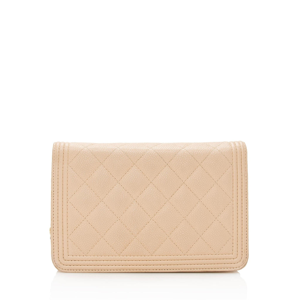 Chanel Caviar Leather Boy Wallet on Chain Bag (SHF-22356)