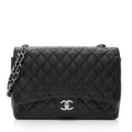 Chanel Caviar Leather Classic Maxi Double Flap Bag (SHF-lwkRiB)