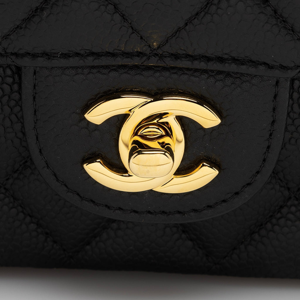 Chanel Caviar Leather Classic Medium Double Flap Bag (SHF-22404)