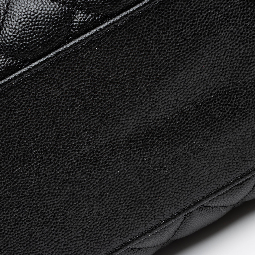Chanel Caviar Leather Coco Top Handle Medium Flap Bag (SHF-xxvlCu)