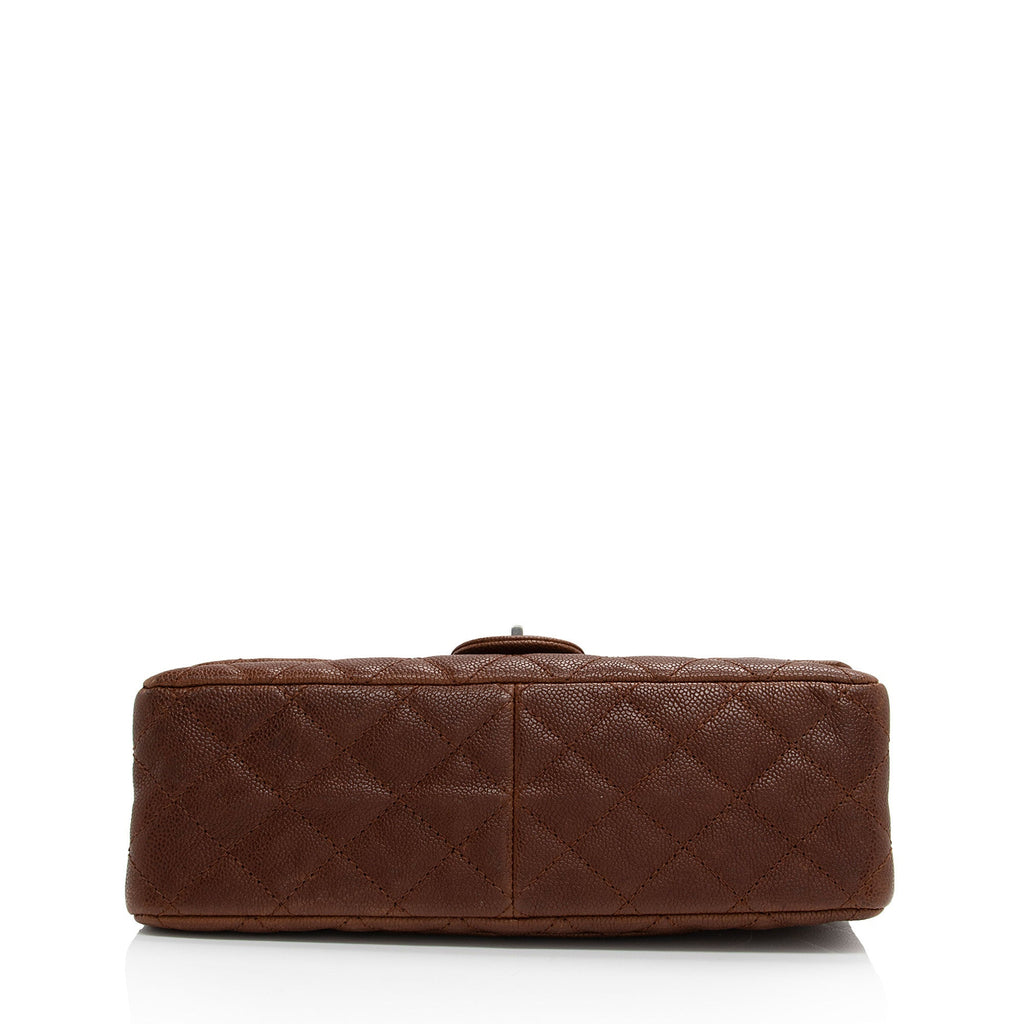 Chanel Caviar Leather Reissue 225 Double Flap Shoulder Bag (SHF-gheQo9)