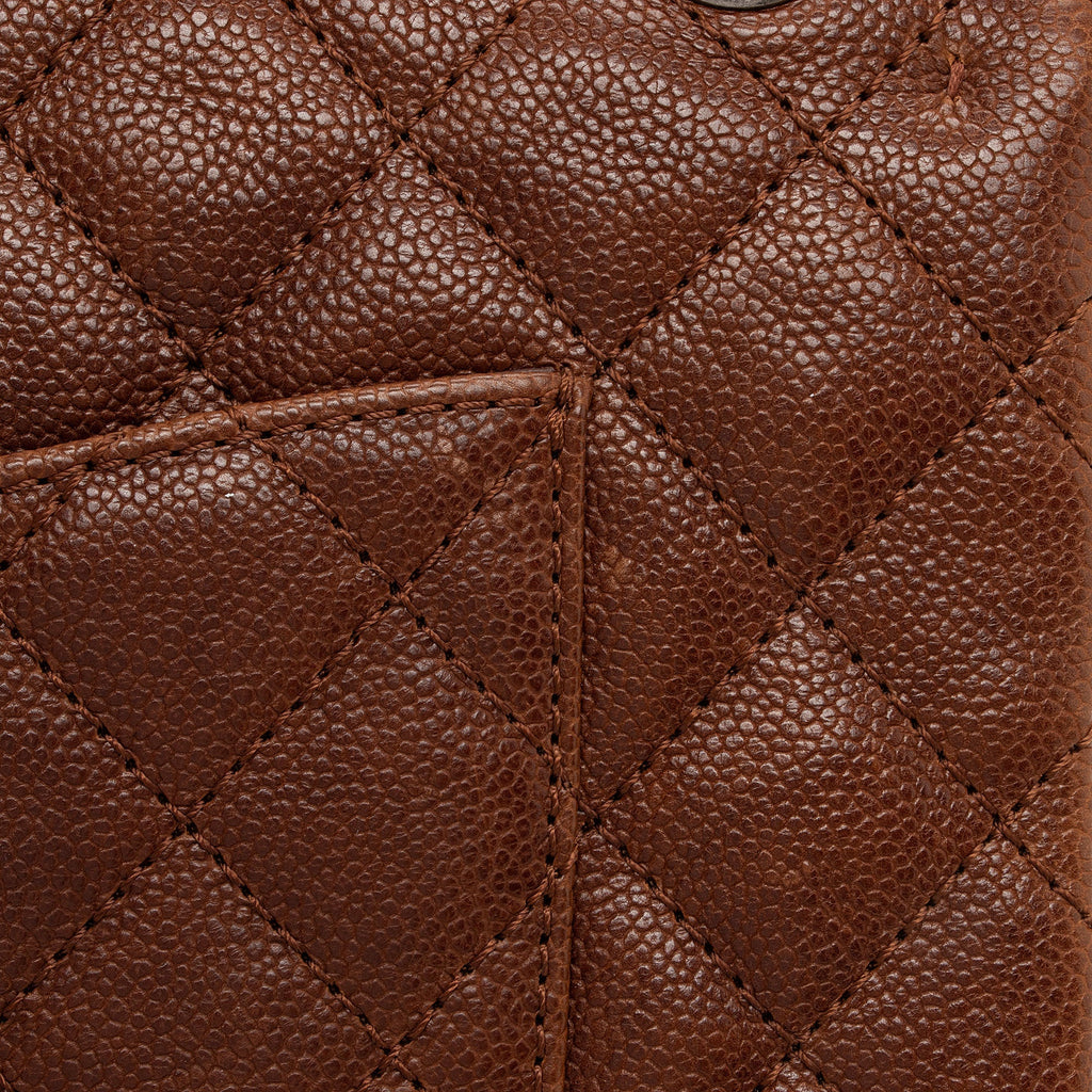Chanel Caviar Leather Reissue 225 Double Flap Shoulder Bag (SHF-gheQo9)