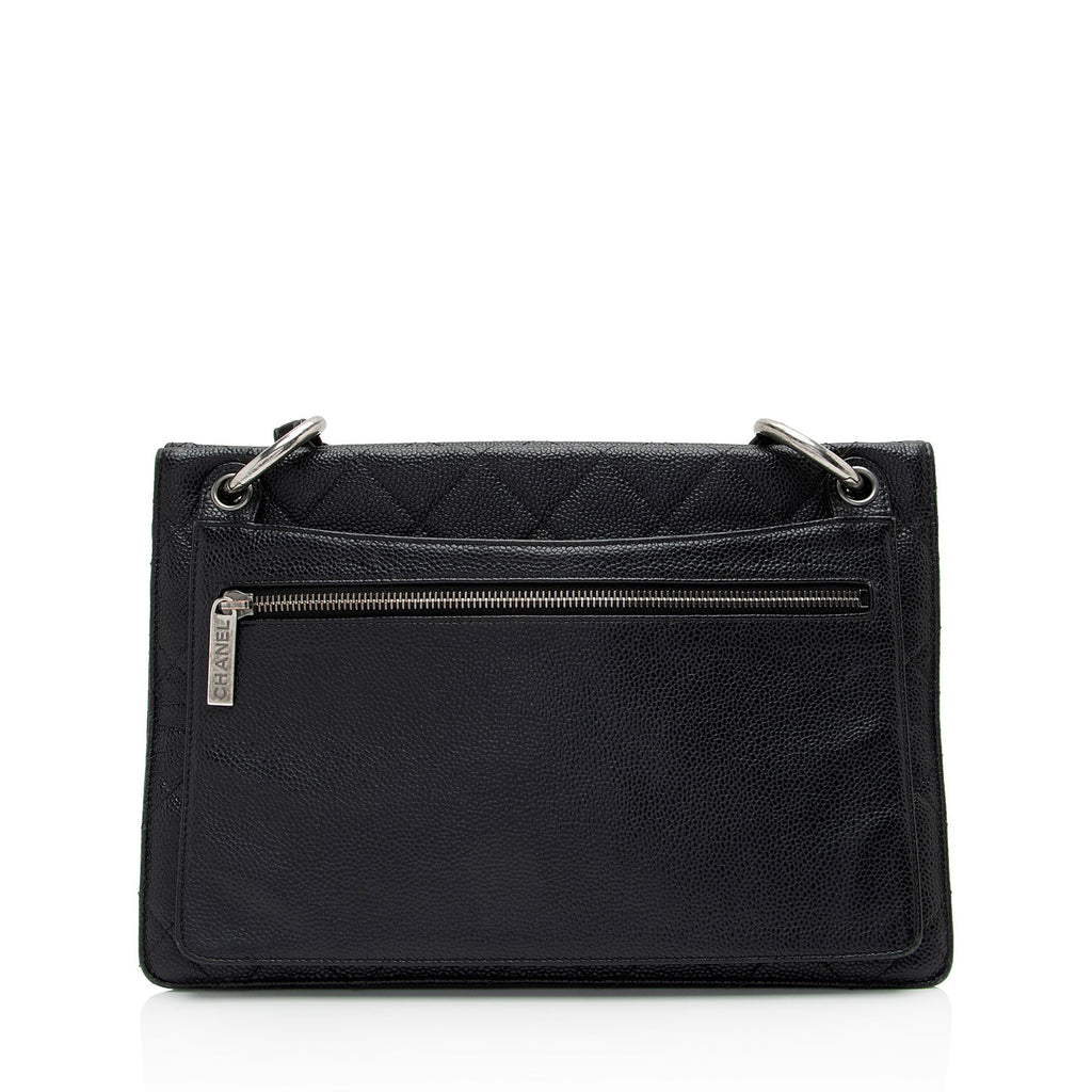Chanel Caviar Leather Retro Class Medium Flap Bag (SHF-6qTNHe)