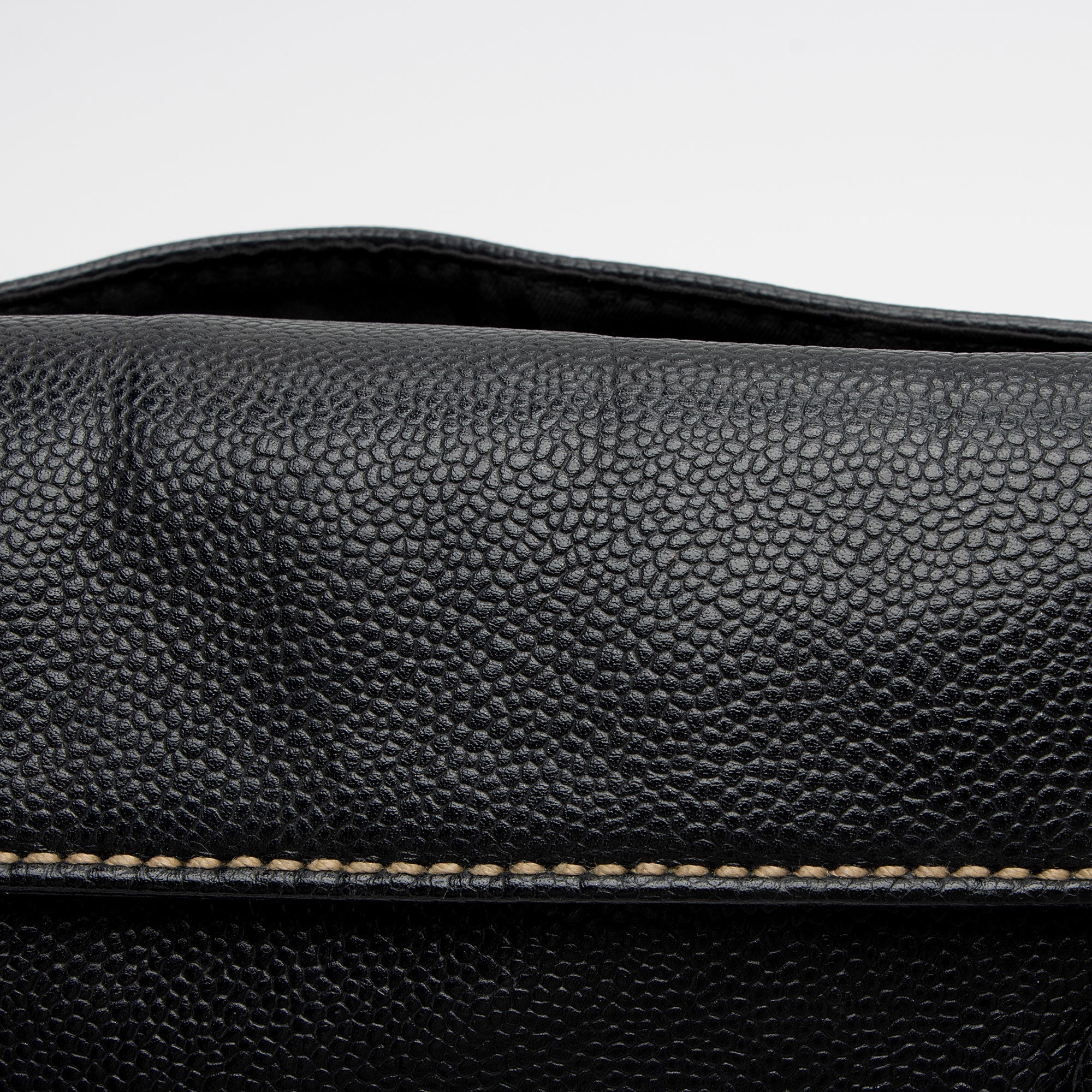 Chanel Caviar Leather Stitched CC Flap Satchel (SHF-ewpcah)
