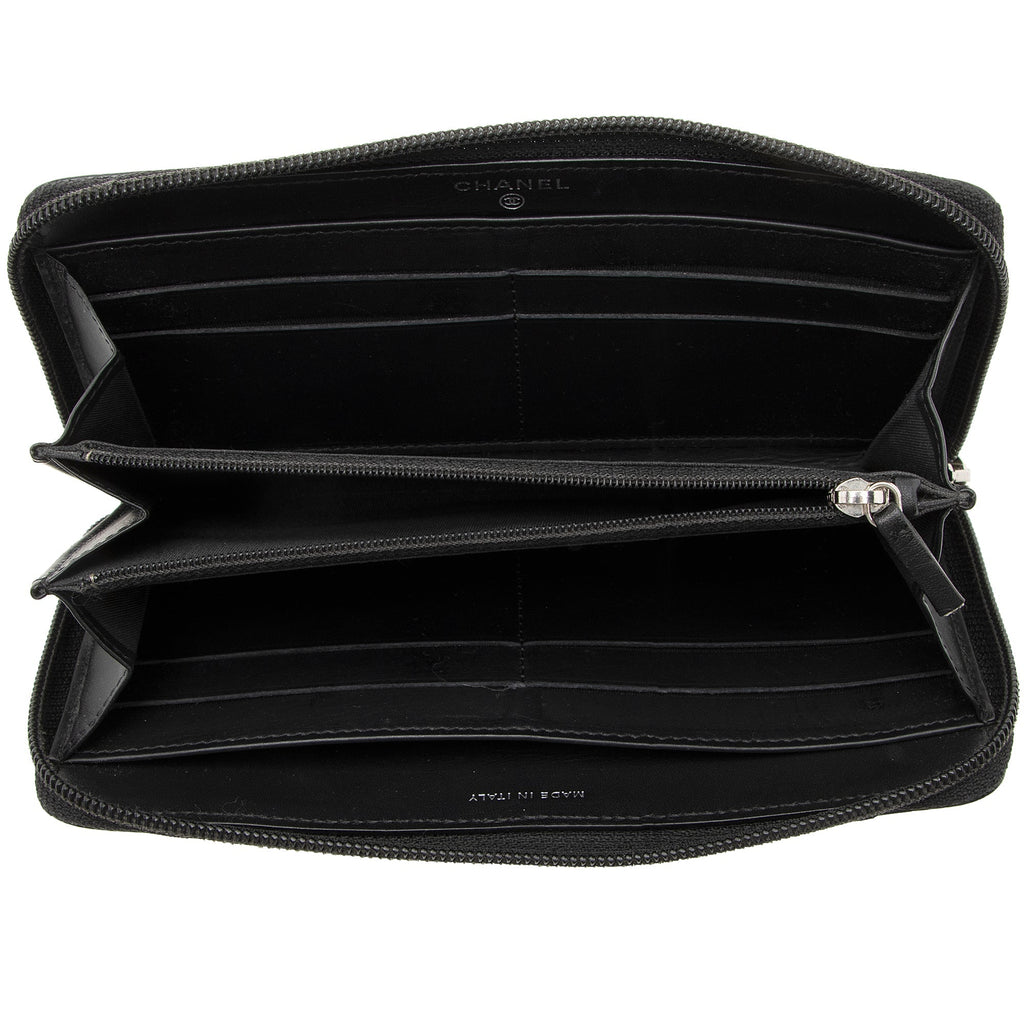 Chanel Caviar Leather Timeless Zip Around Wallet (SHF-22219)