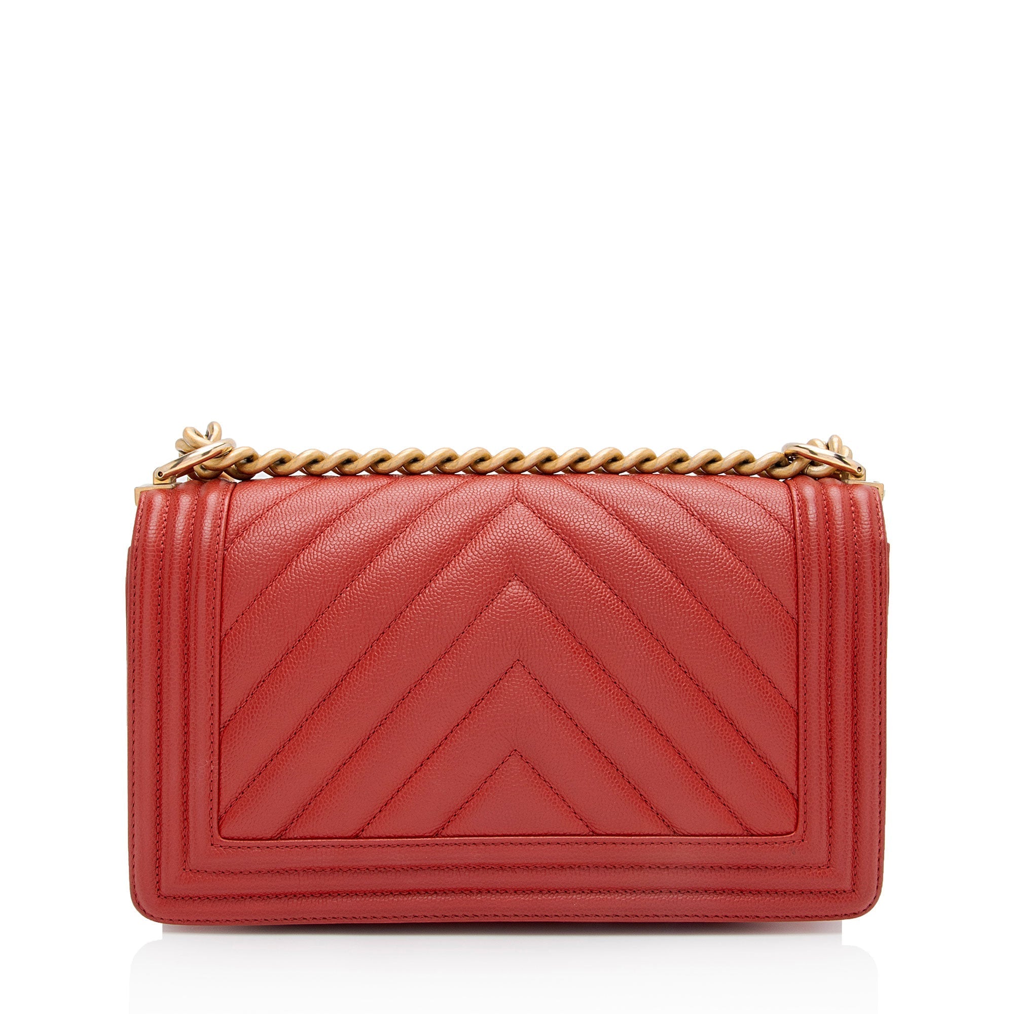 Chanel Chevron Caviar Leather Old Medium Boy Bag (SHF-PRQKC9)