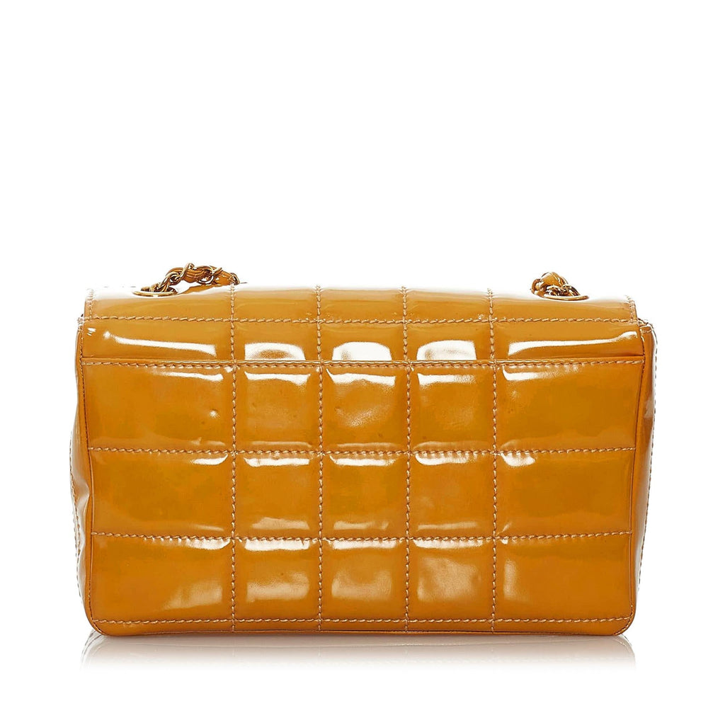 Chanel Choco Bar Patent Leather Single Flap Bag (SHG-30772)