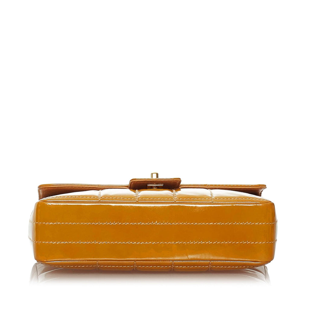 Chanel Choco Bar Patent Leather Single Flap Bag (SHG-30772)