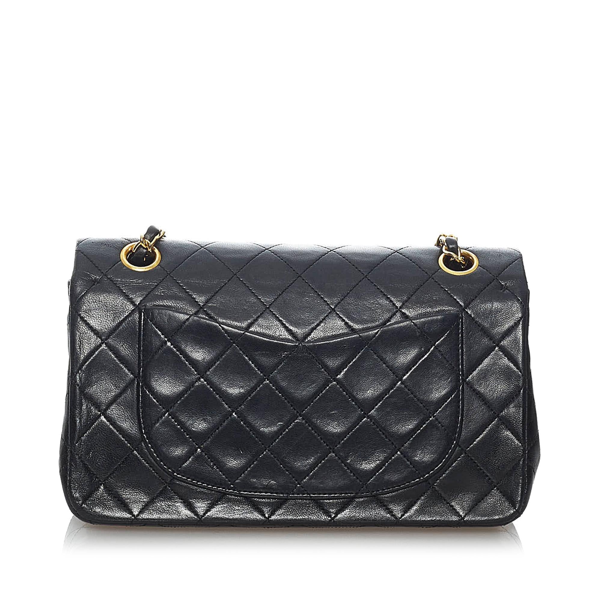 Chanel Classic Lambskin Leather Double Flap Bag (SHG-31300)