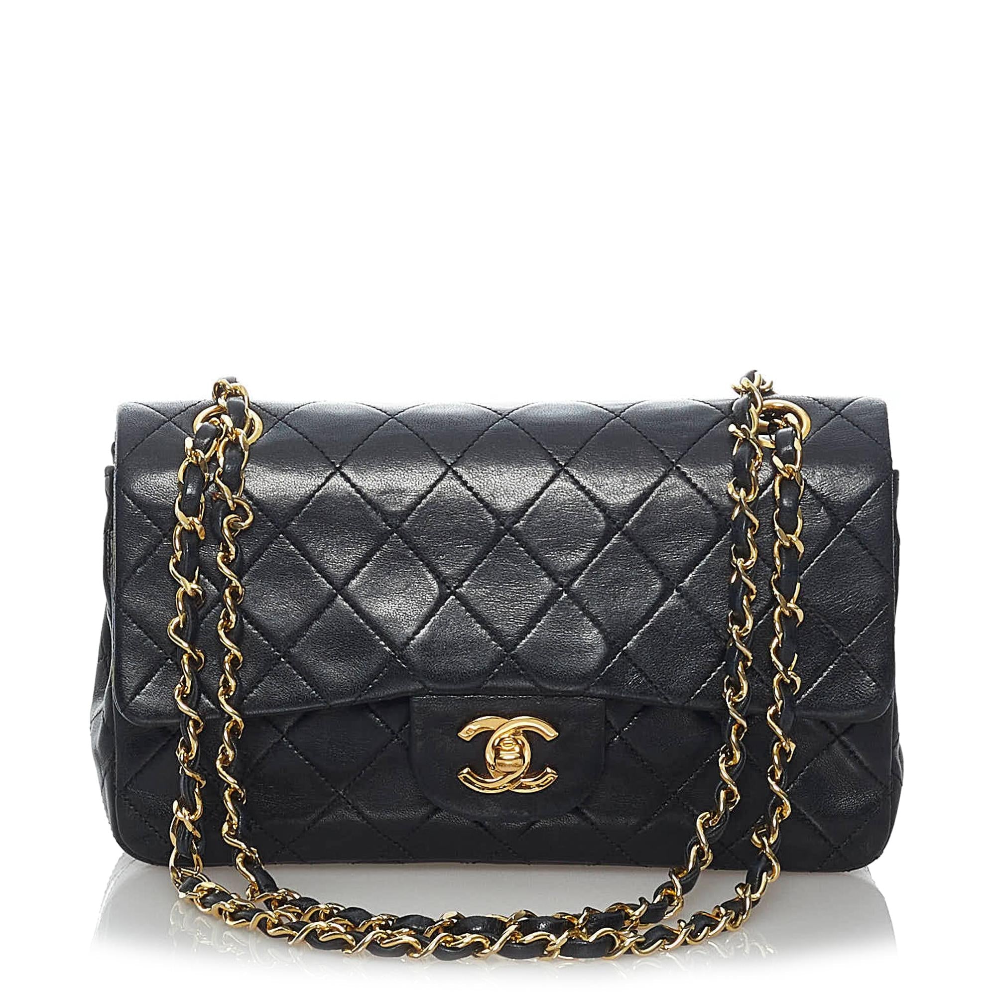 Chanel Classic Lambskin Leather Double Flap Bag (SHG-31300)
