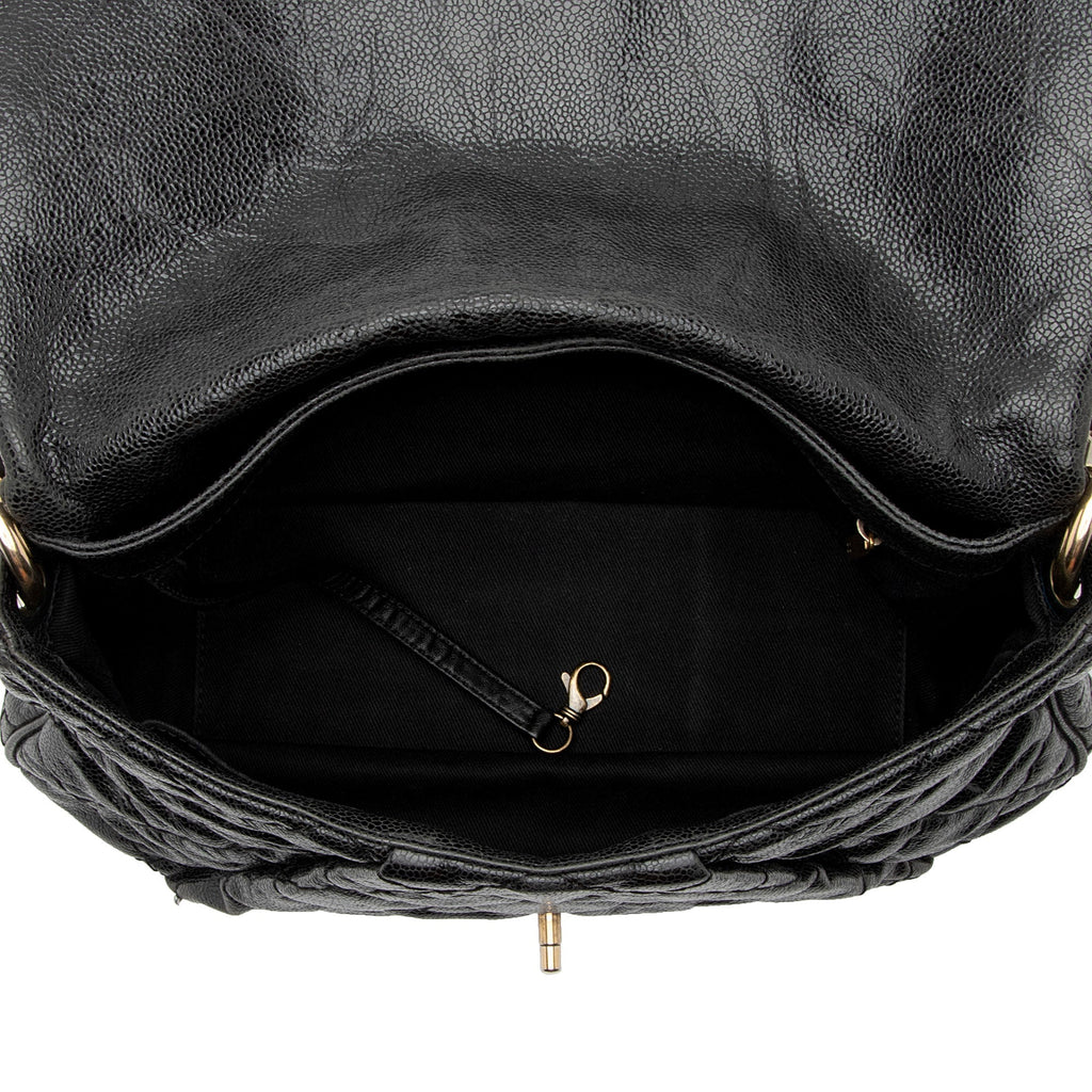 Chanel Glazed Caviar Coco Pleats Messenger Bag (SHF-KGhO50)