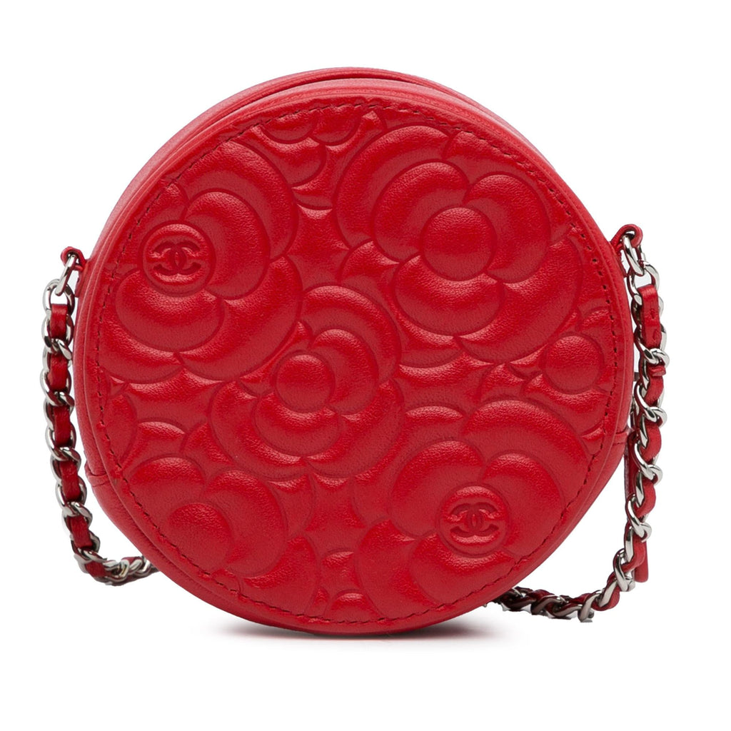 Chanel Goatskin Camellia Round Crossbody (SHG-CAN8CG)