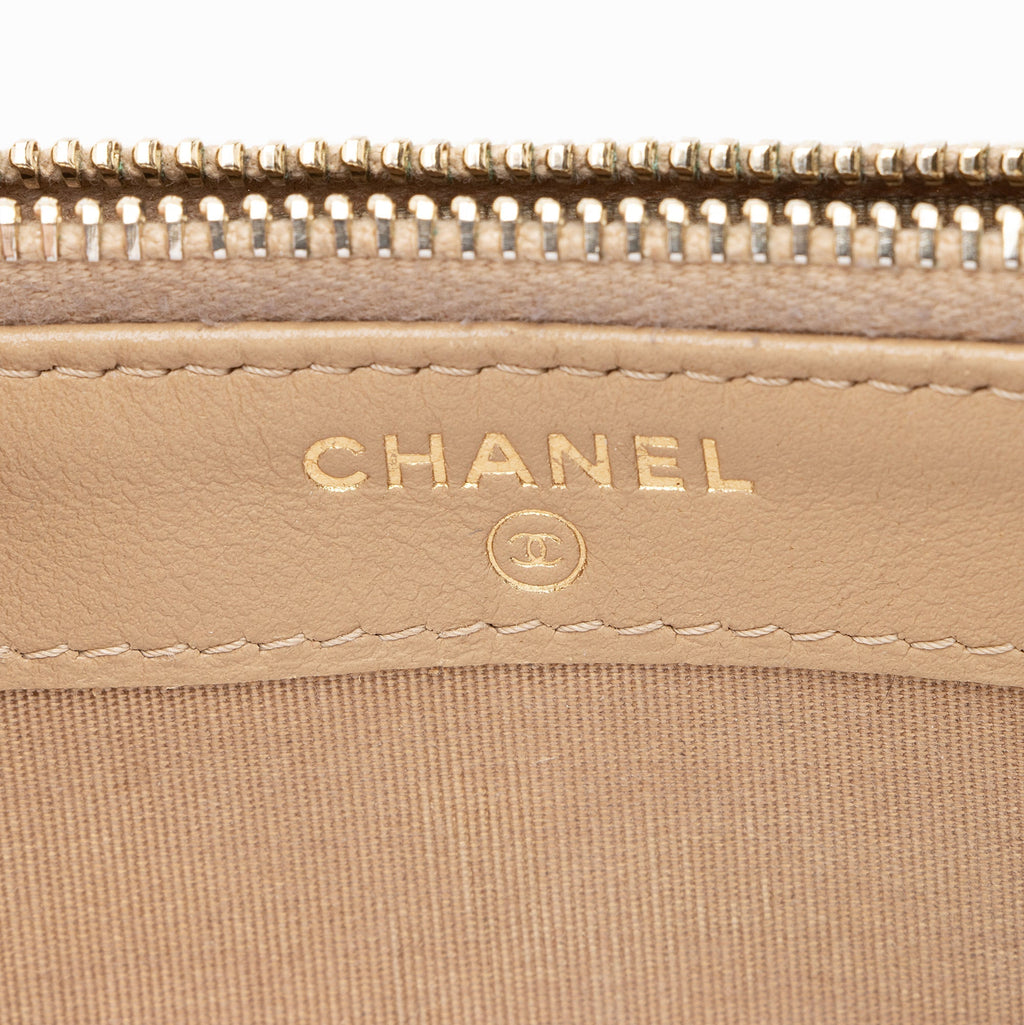Chanel Grained Calfskin CC Filigree Clutch with Chain (SHF-22656)
