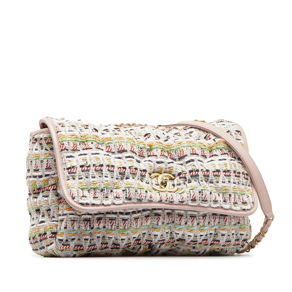 Chanel Jumbo Tweed Chesterfield Single Flap (SHG-QQOQlV)