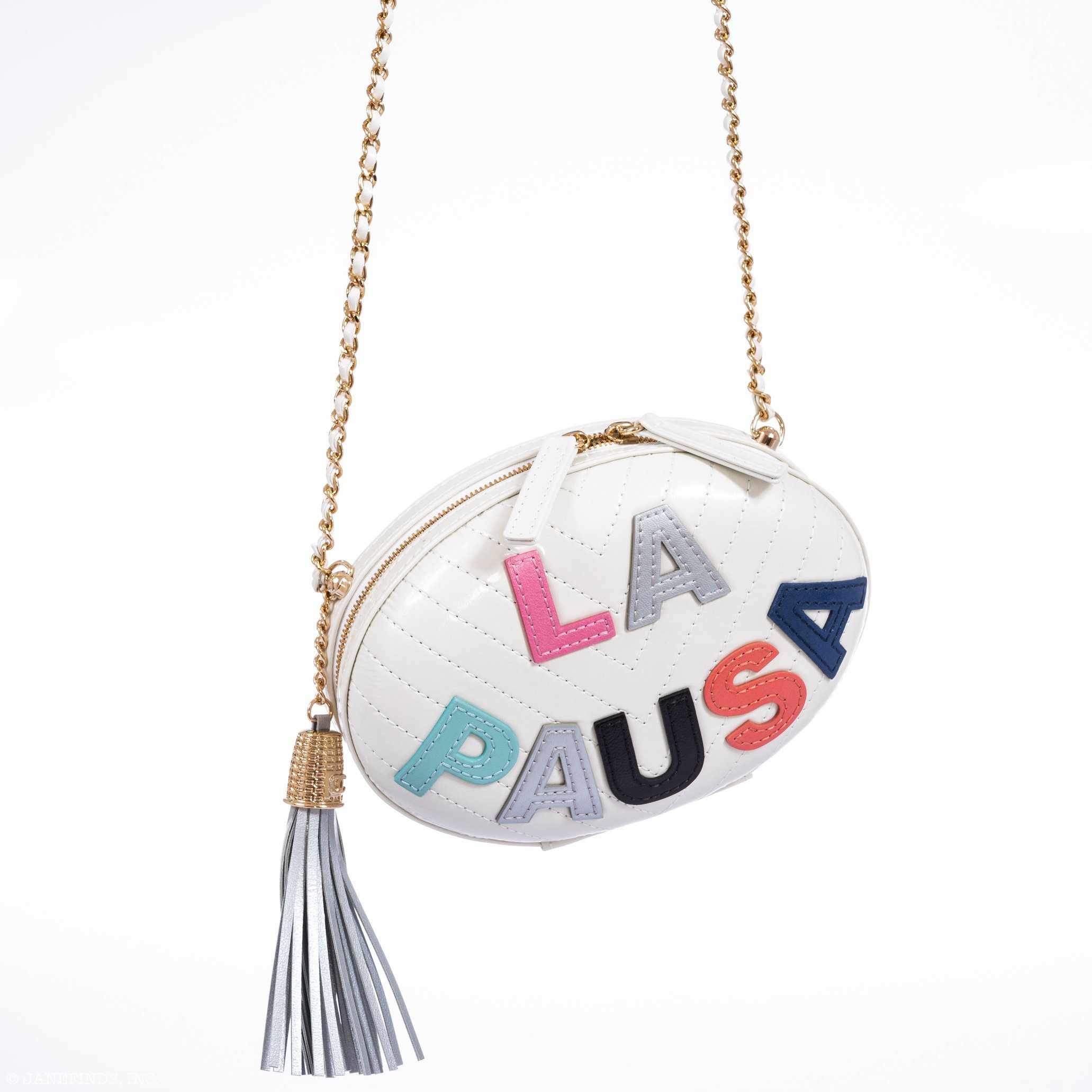 Chanel La Pausa Clutch White & Silver Cross Body Limited Edition