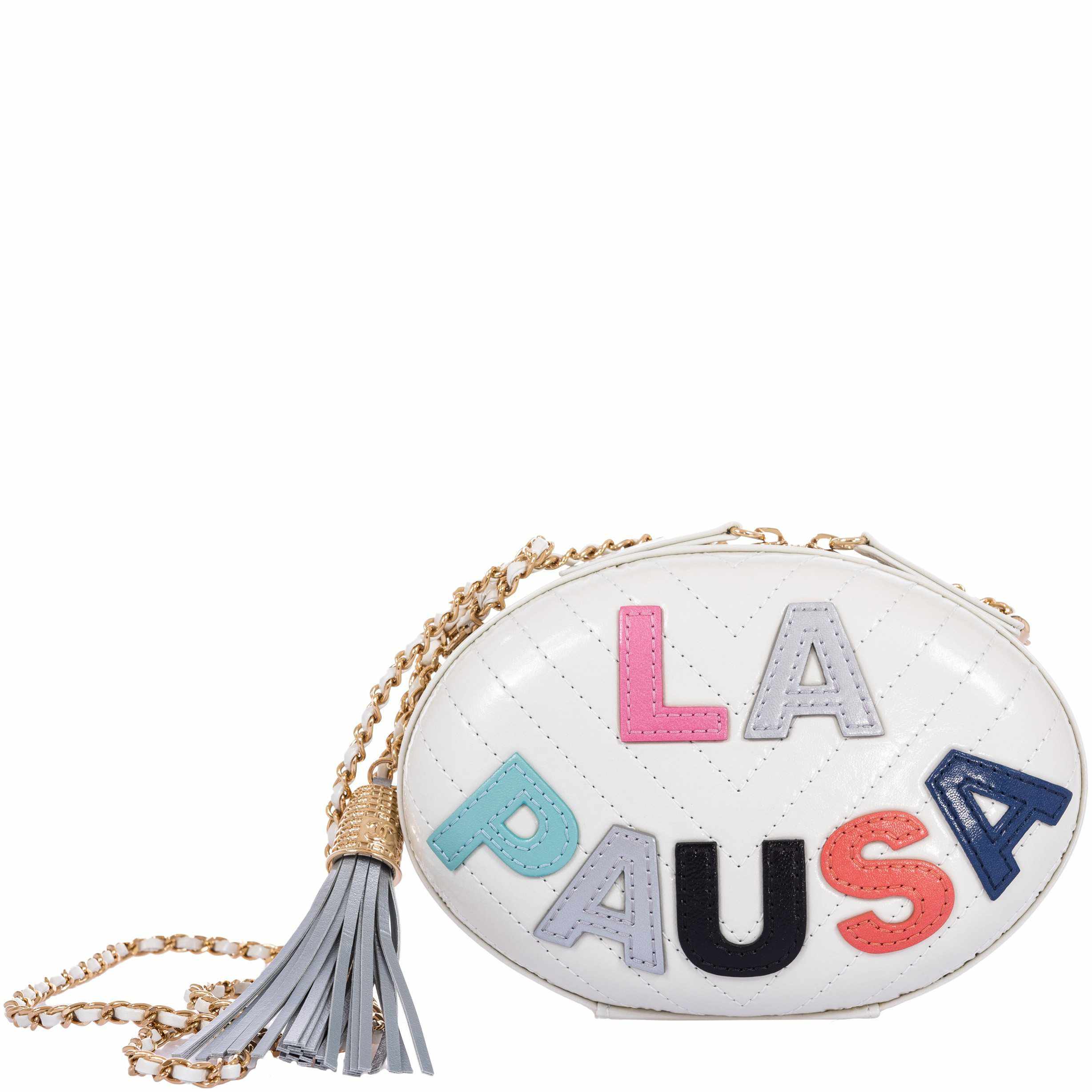 Chanel La Pausa Clutch White & Silver Cross Body Limited Edition