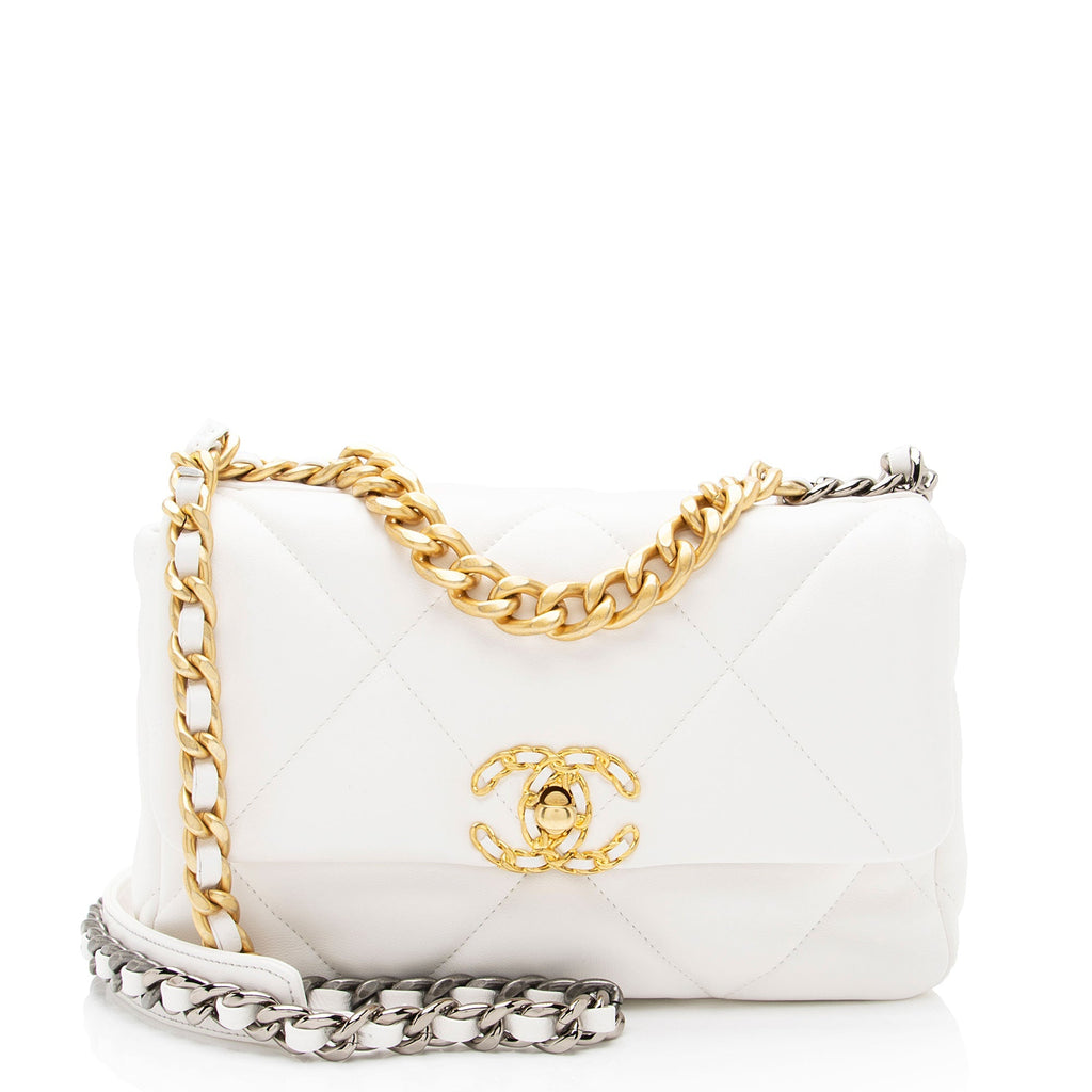 Chanel Lambskin 19 Medium Flap Shoulder Bag (SHF-mCNqcK)