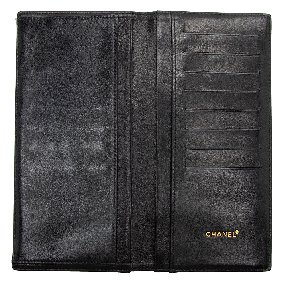 Chanel Lambskin Chocolate Bar Flap Wallet (SHF-15476)