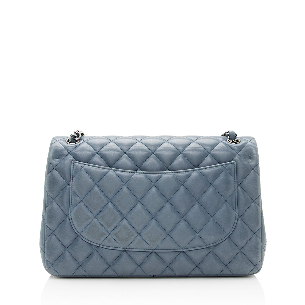 Chanel Lambskin Classic Jumbo Double Flap Bag (SHF-21471)