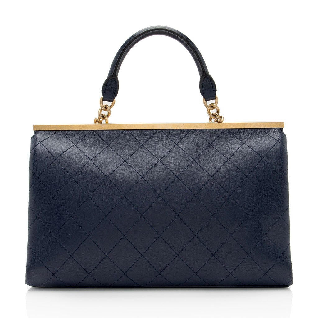 Chanel Lambskin Coco Lux Top Handle Flap Bag (SHF-E3U0SX)
