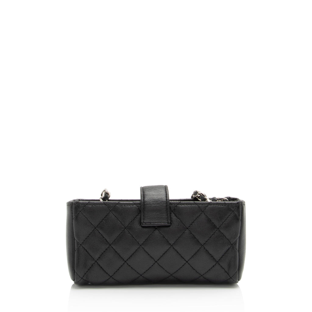 Chanel Lambskin Valentine Charms Mini Phone Holder Crossbody Bag (SHF-LaTesi)