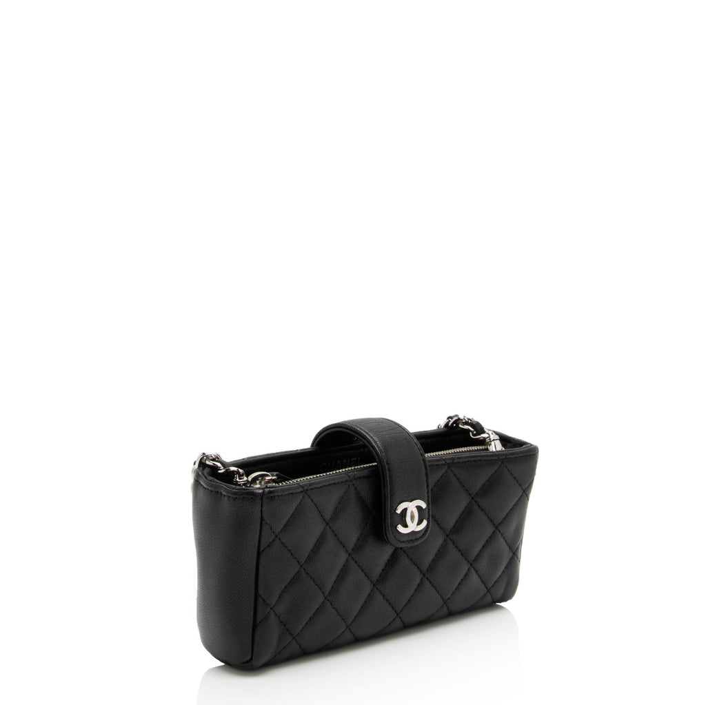 Chanel Lambskin Valentine Charms Mini Phone Holder Crossbody Bag (SHF-LaTesi)