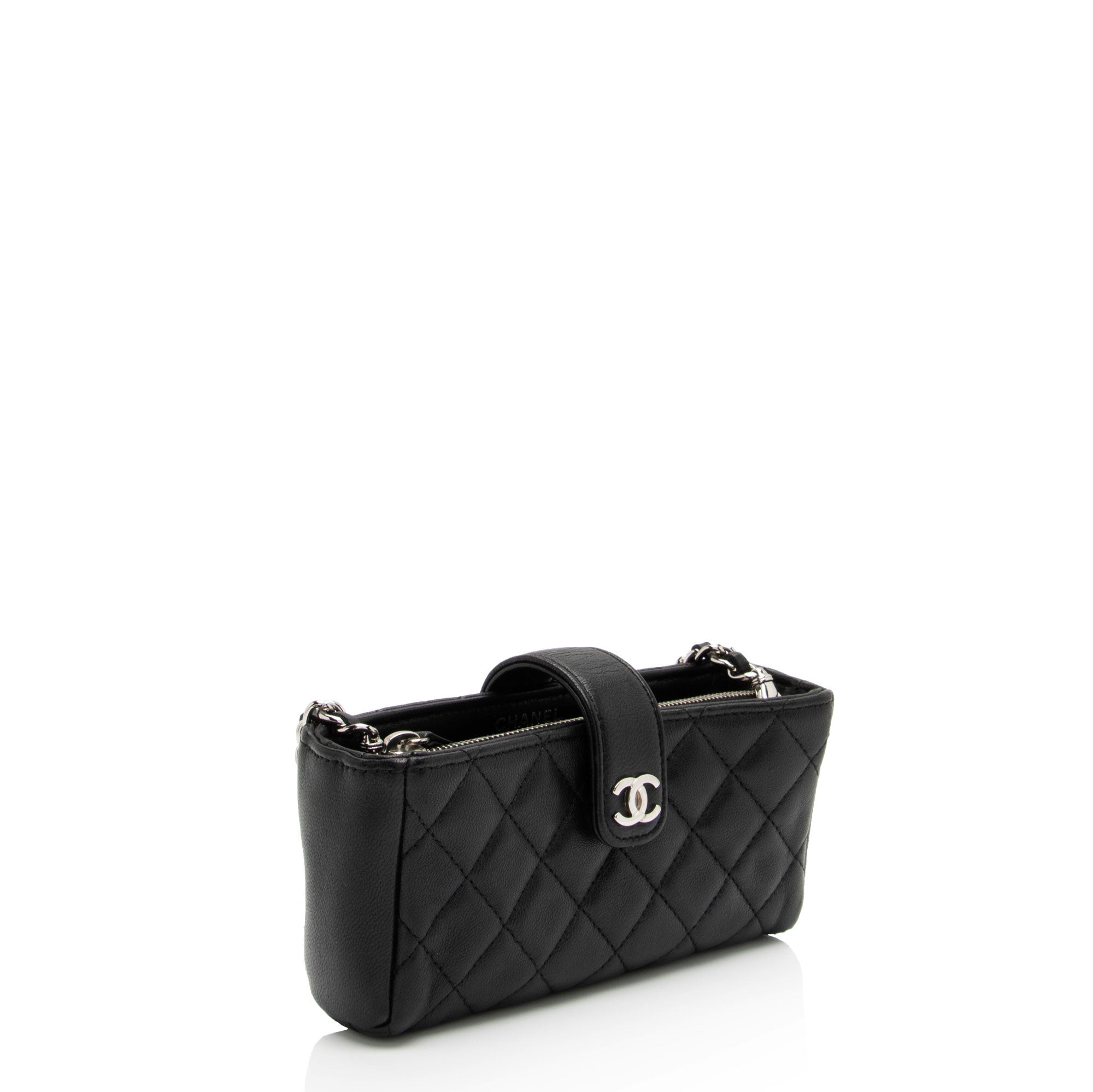 Chanel Lambskin Valentine Charms Mini Phone Holder Crossbody Bag (SHF-LaTesi)