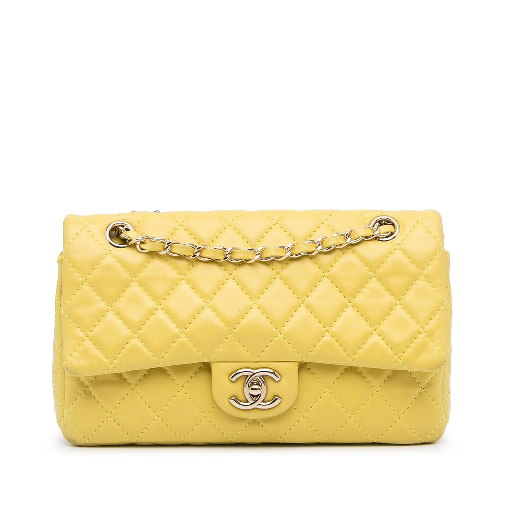 Chanel Medium Classic Double Stitch Calfskin Double Flap (SHG-Y92L3n)