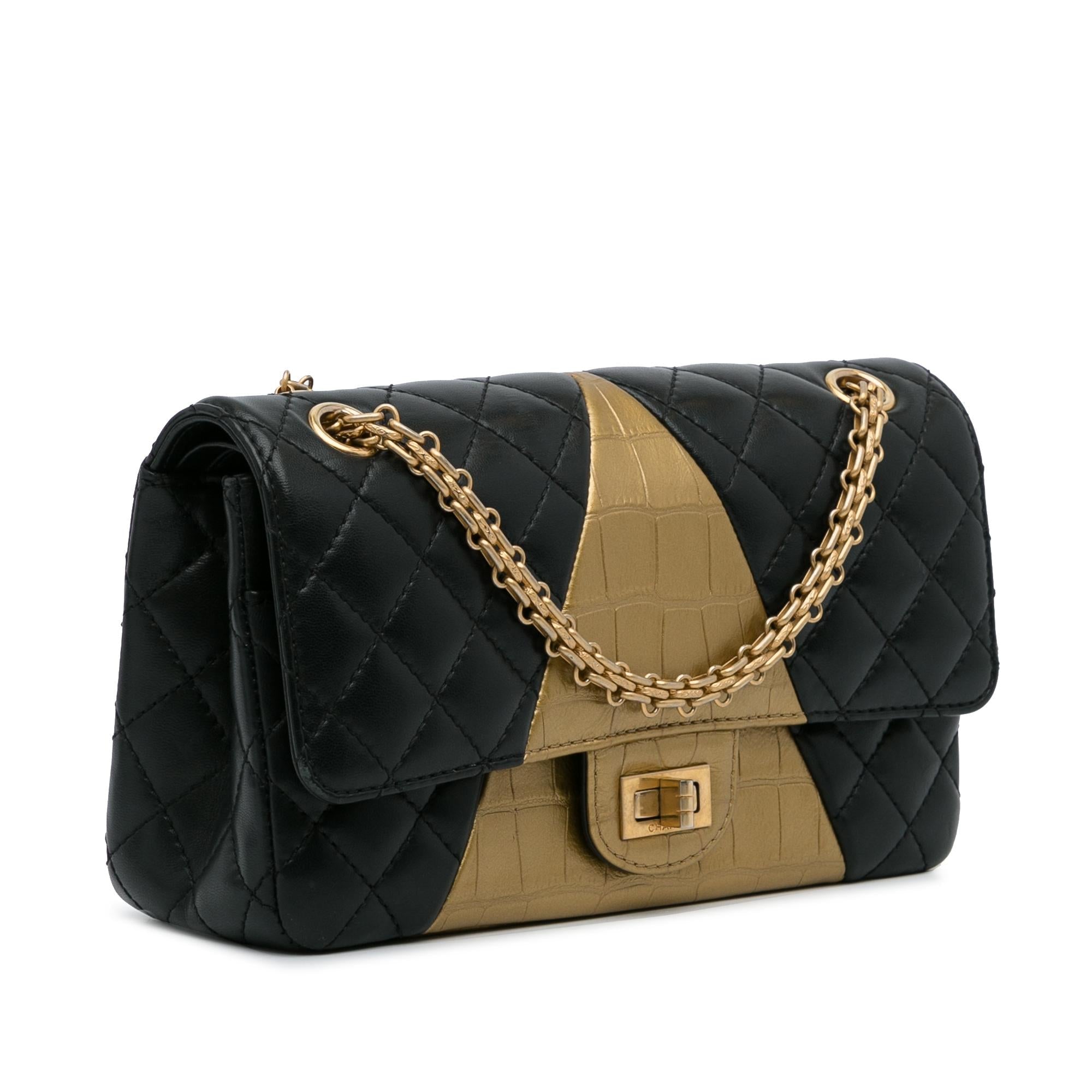 Chanel Medium Croc Embossed Lambskin 2.55 Reissue Double Flap Bag (SHG-JzyULz)