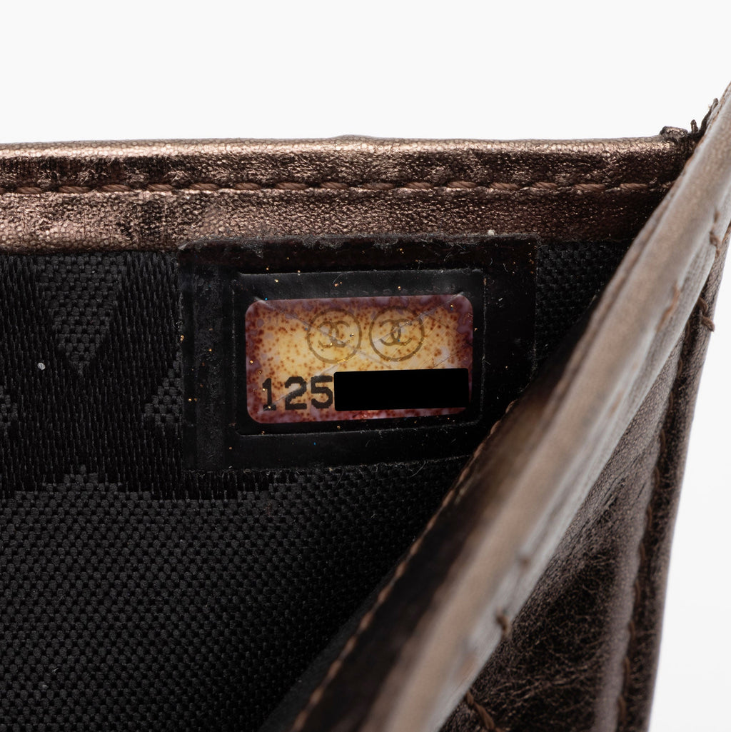 Chanel Metallic Lambskin Ligne Cambon French Purse Wallet (SHF-7hjblw)