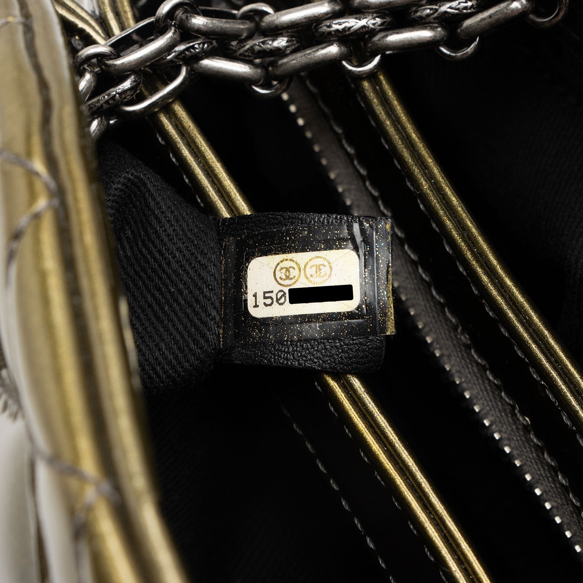 Chanel Metallic Patent Leather Just Mademoiselle Bowler Small Satchel (SHF-9cE7hE)