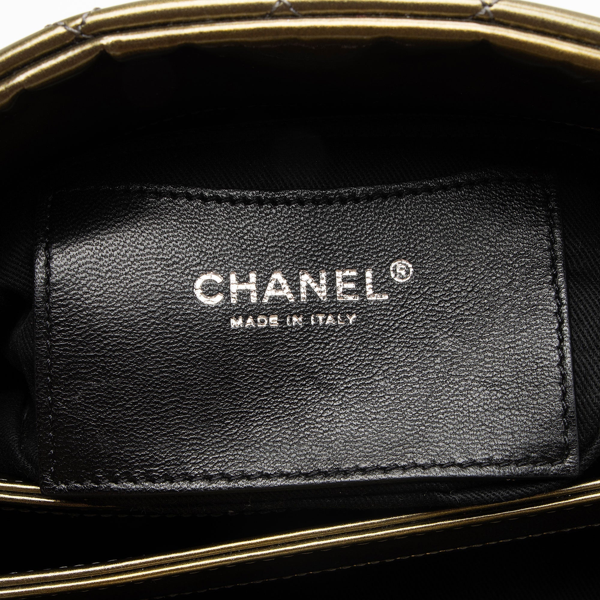 Chanel Metallic Patent Leather Just Mademoiselle Bowler Small Satchel (SHF-9cE7hE)