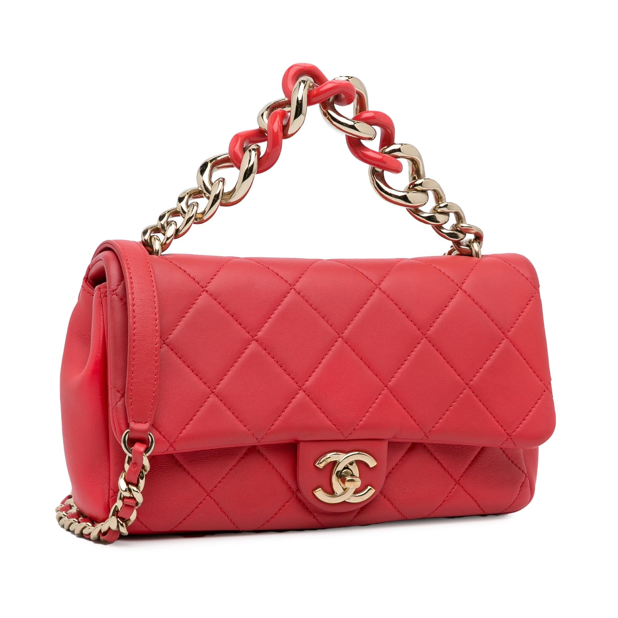 Chanel Mini Lambskin Elegant Chain Single Flap (SHG-RMZYZO)