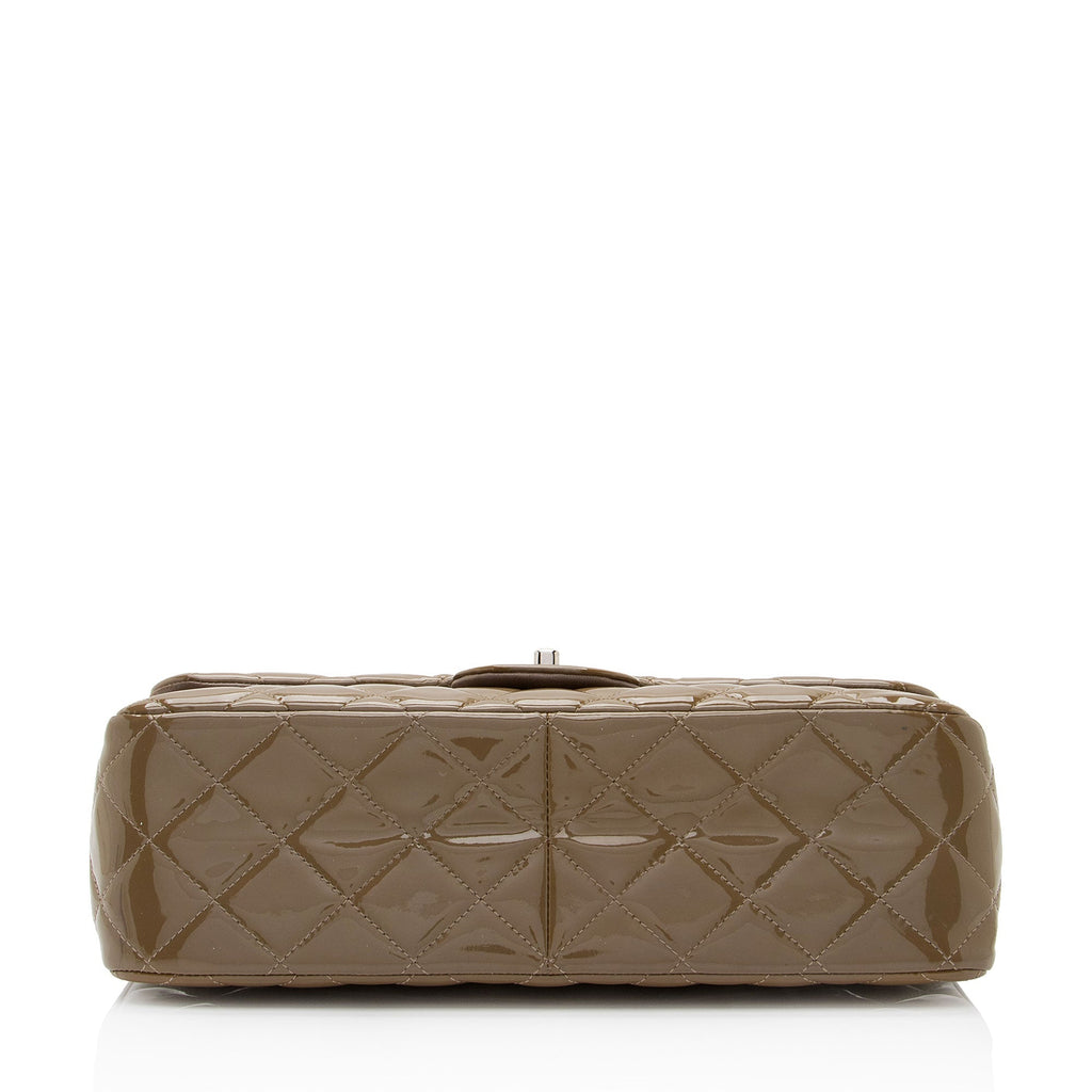 Chanel Patent Leather Classic Jumbo Double Flap Bag (SHF-jE6UCt)