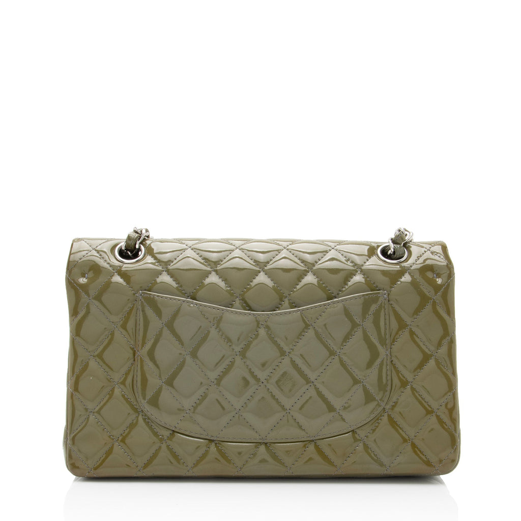 Chanel Patent Leather Classic Medium Double Flap Bag (SHF-yY0DZr)