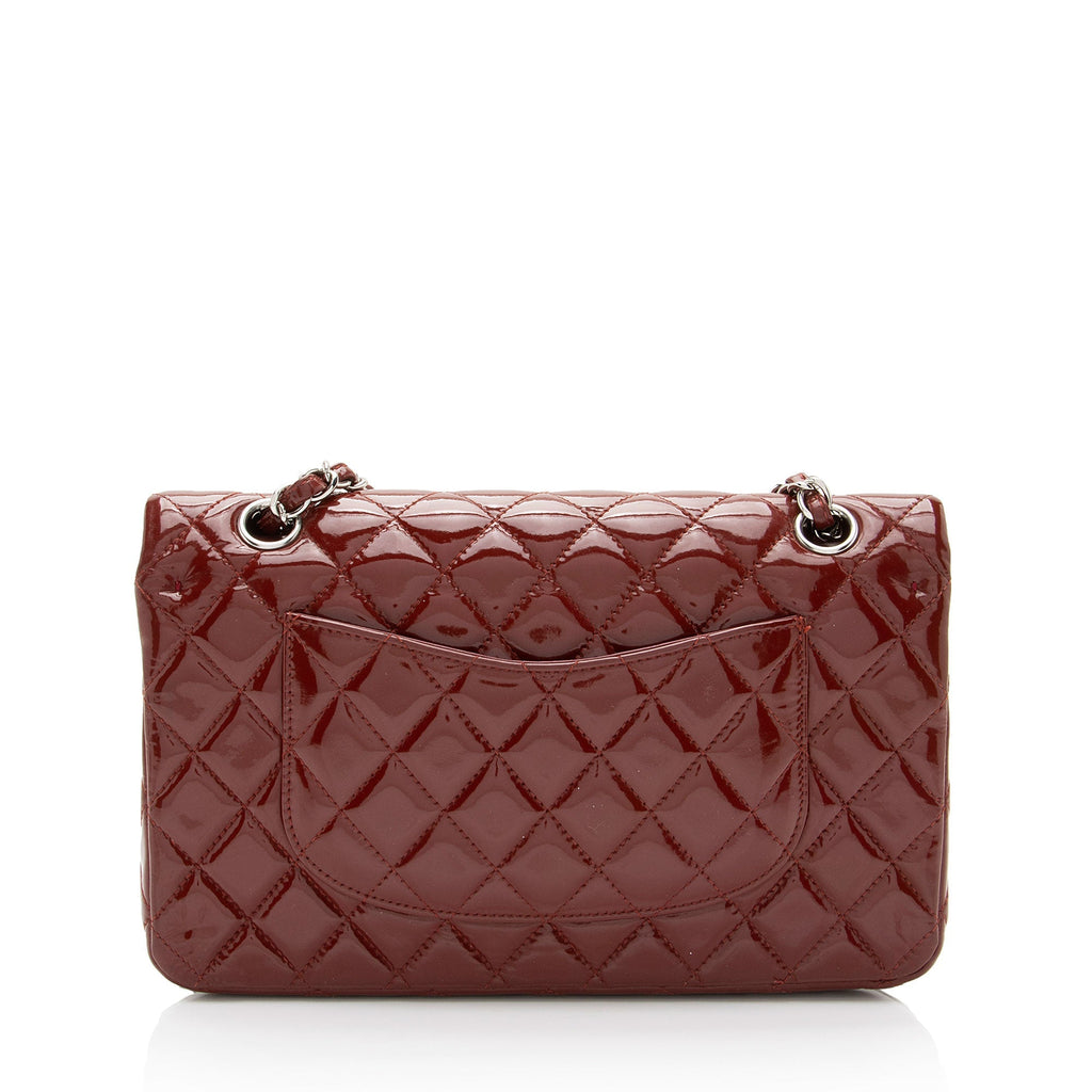 Chanel Patent Leather Classic Medium Double Flap Bag (SHF-BwsnL1)