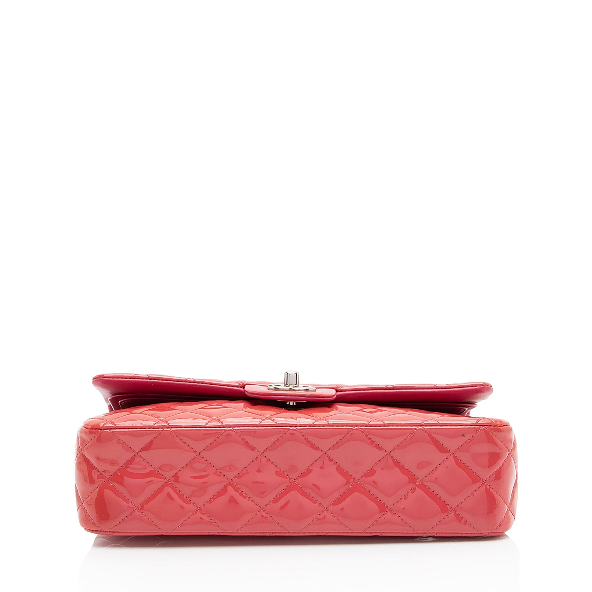 Chanel Patent Leather Classic Medium Double Flap Bag (SHF-4dhv1Q)