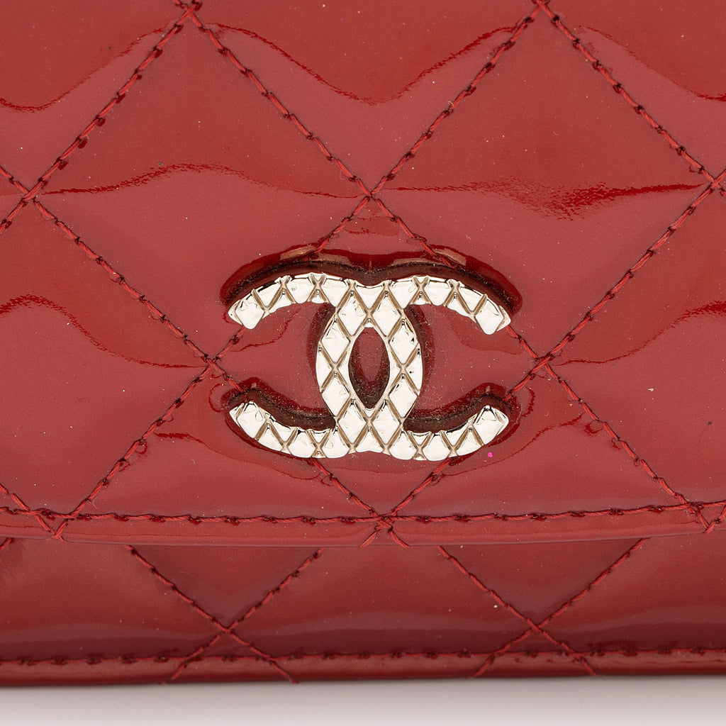 Chanel Patent Leather Classic Wallet on Chain Bag (SHF-kZcSTK)