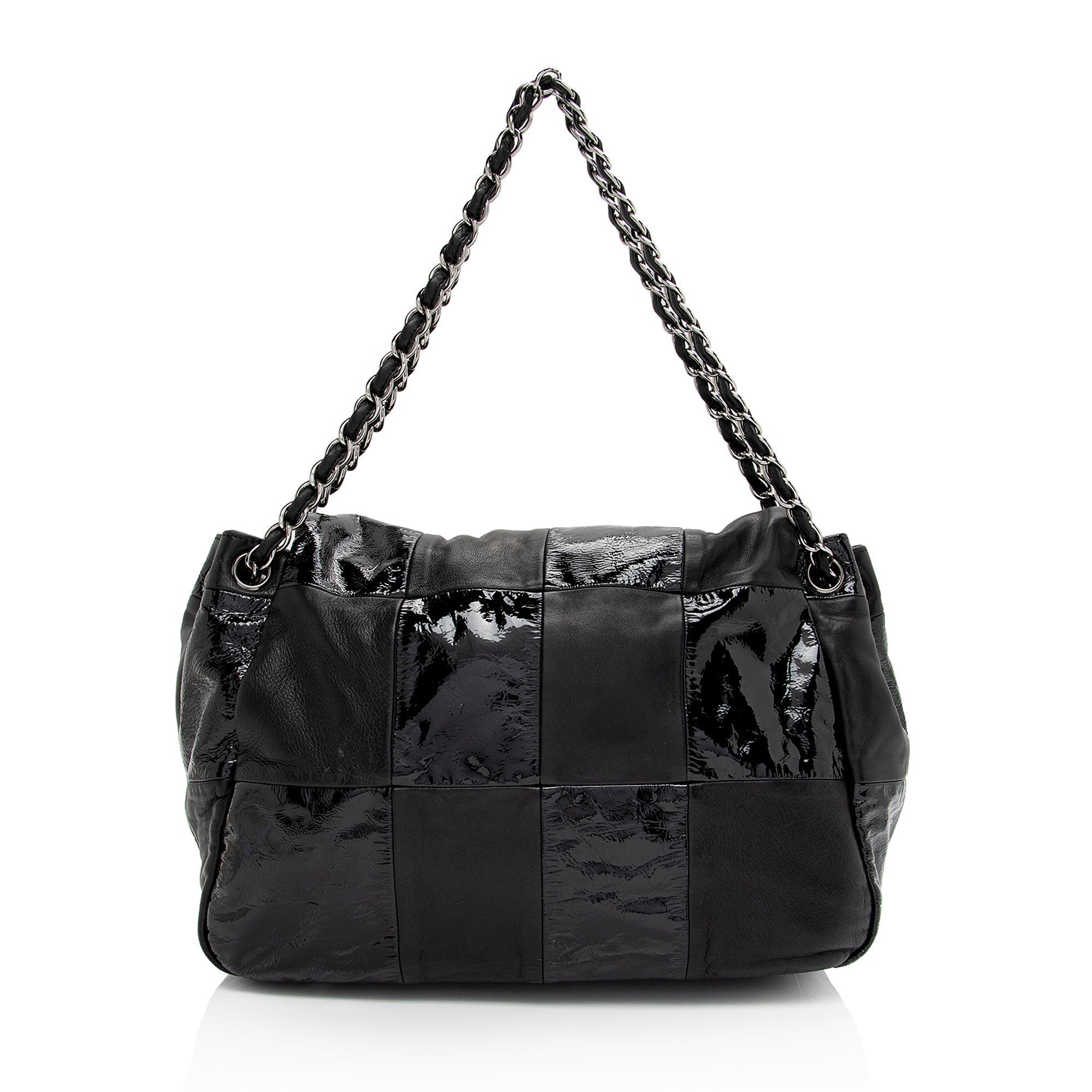 Chanel Patent Leather Lambskin Brooklyn Ligne CC Accordion Flap Bag (SHF-eIVXhx)