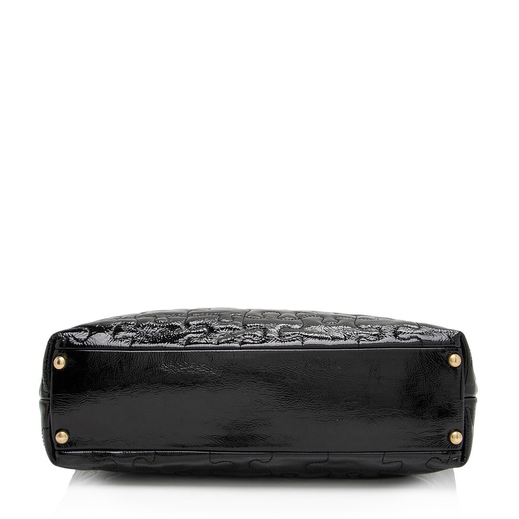 Chanel Patent Leather Puzzle Tote (SHF-uPxGaG)