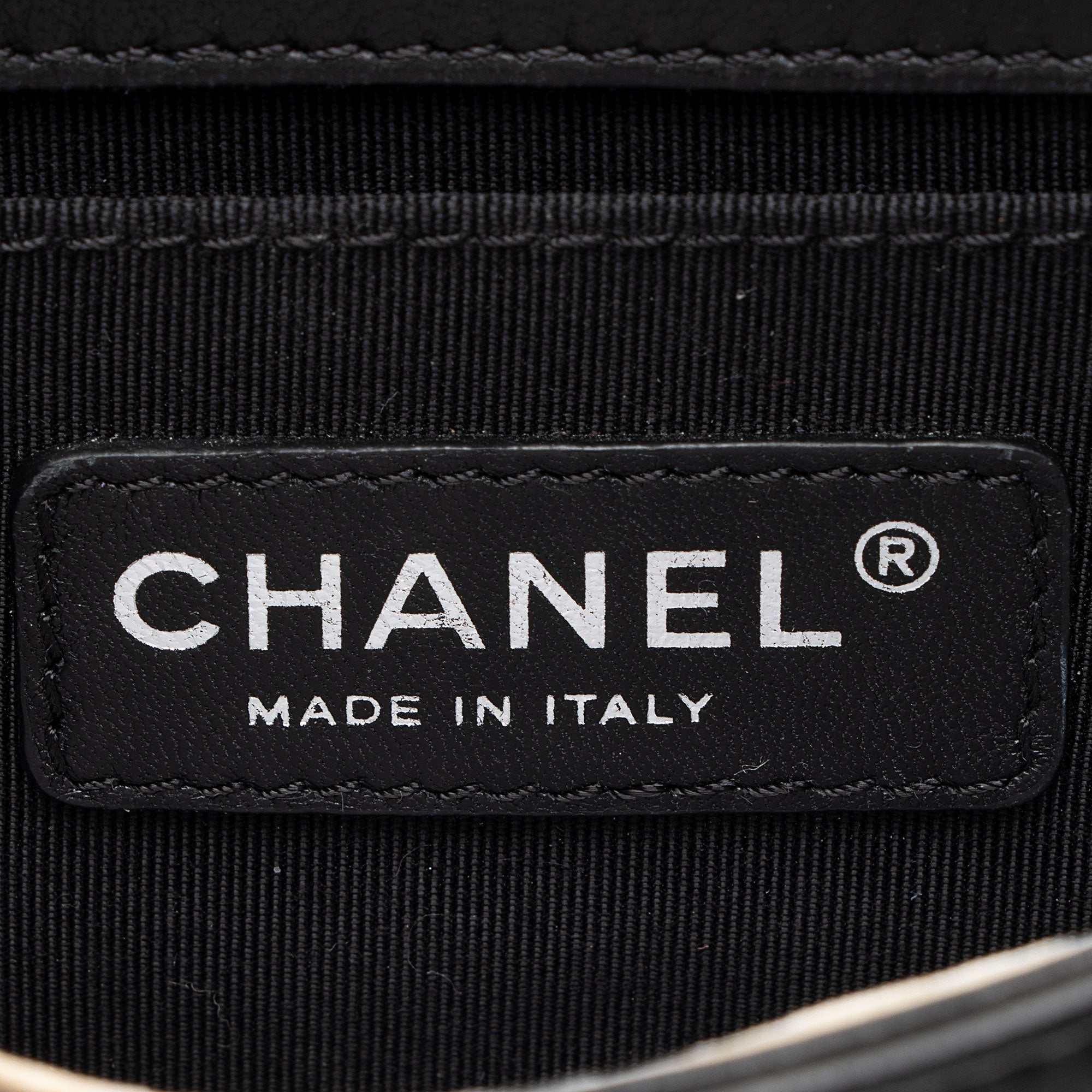 Chanel Patent Leather Striped Plexiglass Brick Boy Mini Flap Bag (SHF-0FlNDK)