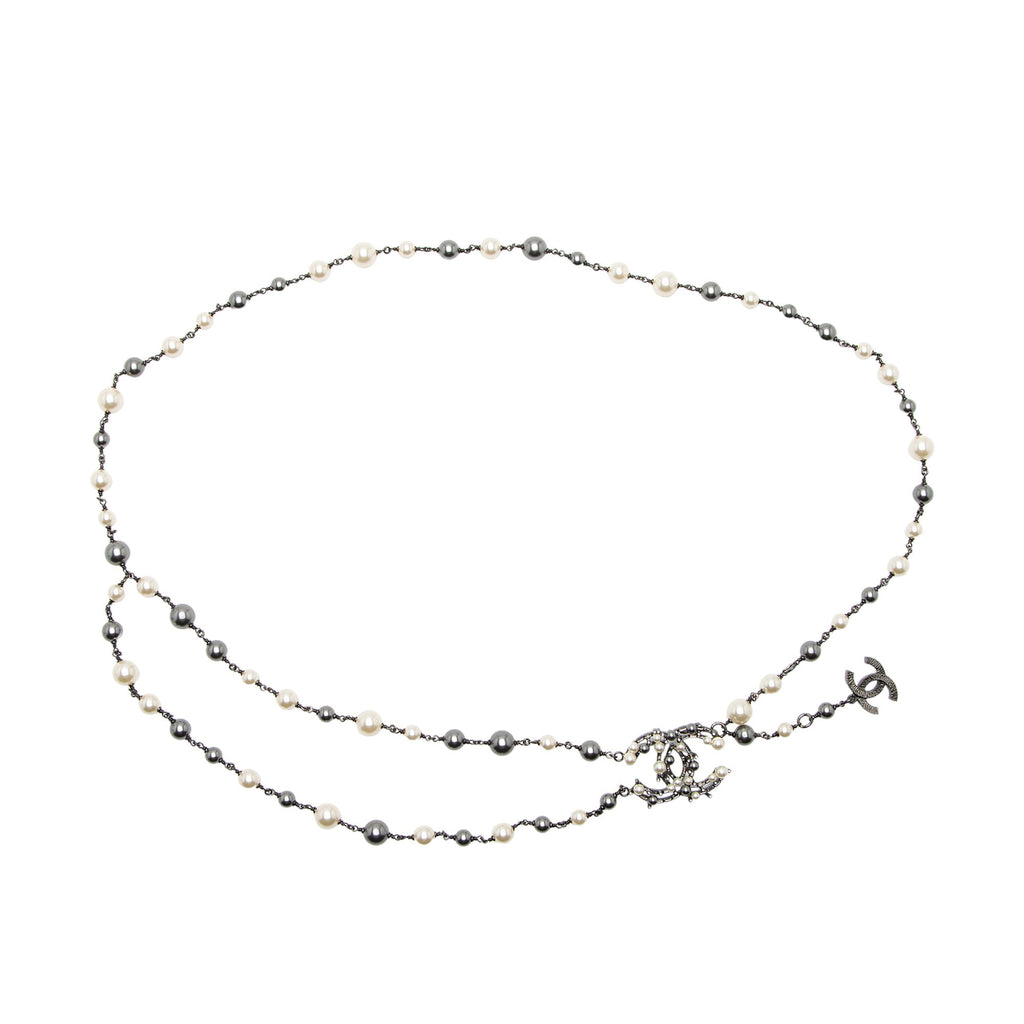Chanel Pearl Bead CC Chain Belt - Size 44 / 110 (SHF-S2el0u)