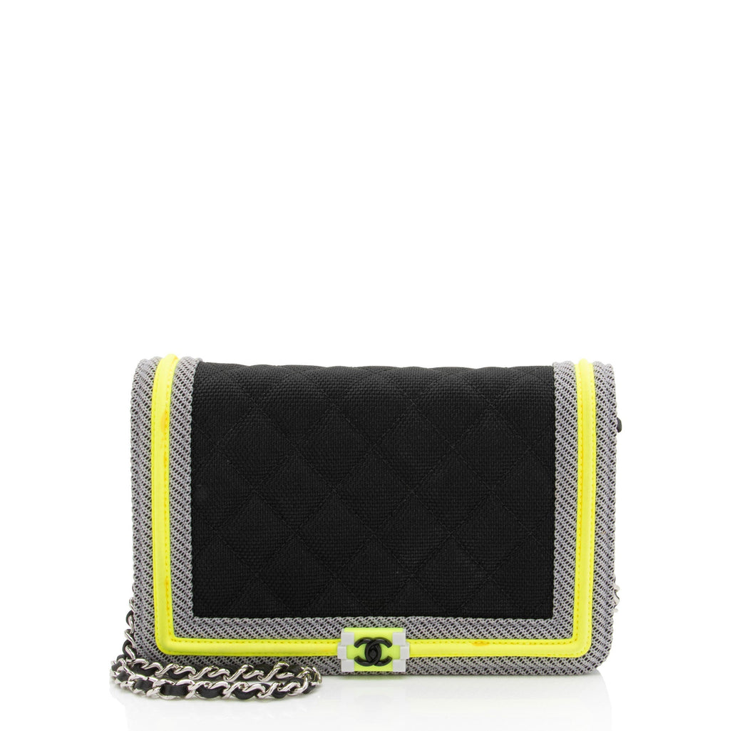 Chanel Quilted Canvas Fluo Boy Wallet on Chain Bag (SHF-jXYUuG)