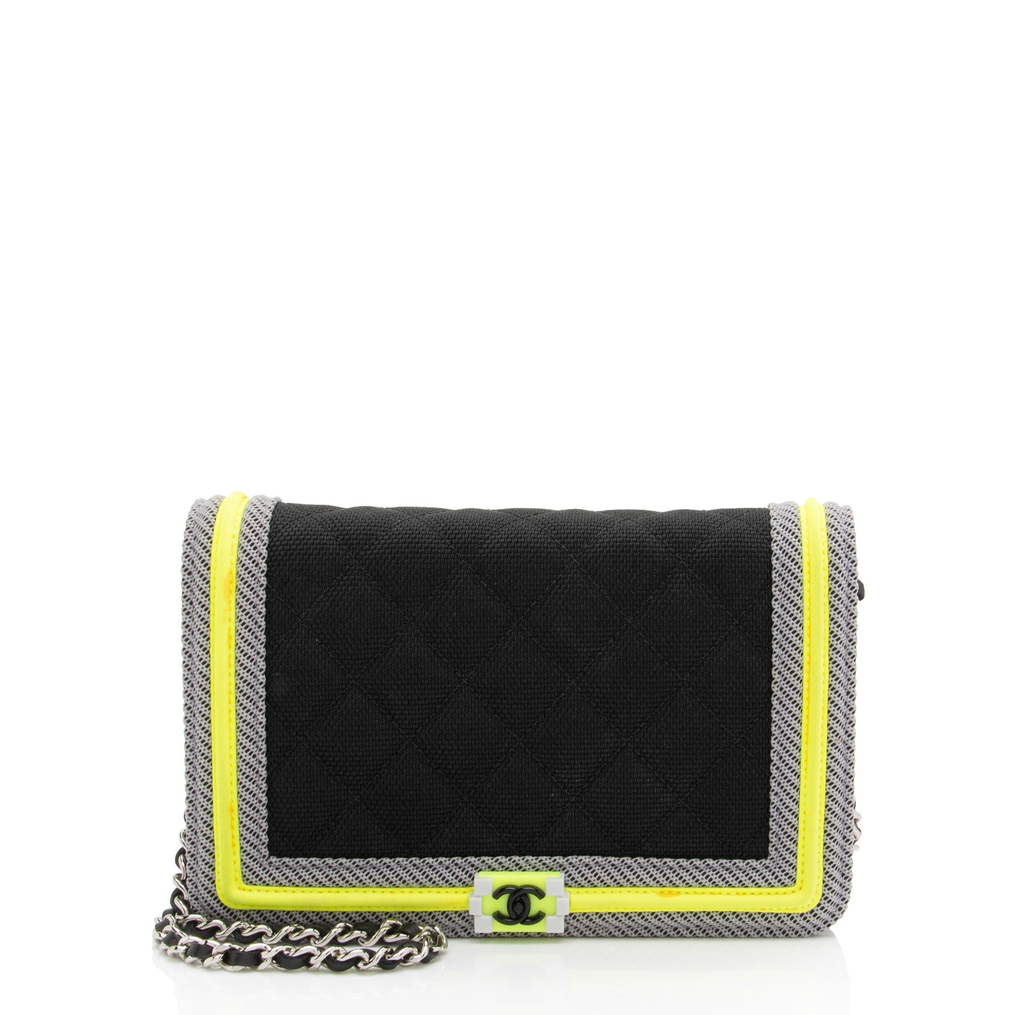 Chanel Quilted Canvas Fluo Boy Wallet on Chain Bag (SHF-jXYUuG)