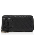 Chanel Quilted Lambskin Ligne Cambon Zip Around Wallet (SHF-zKBMJT)
