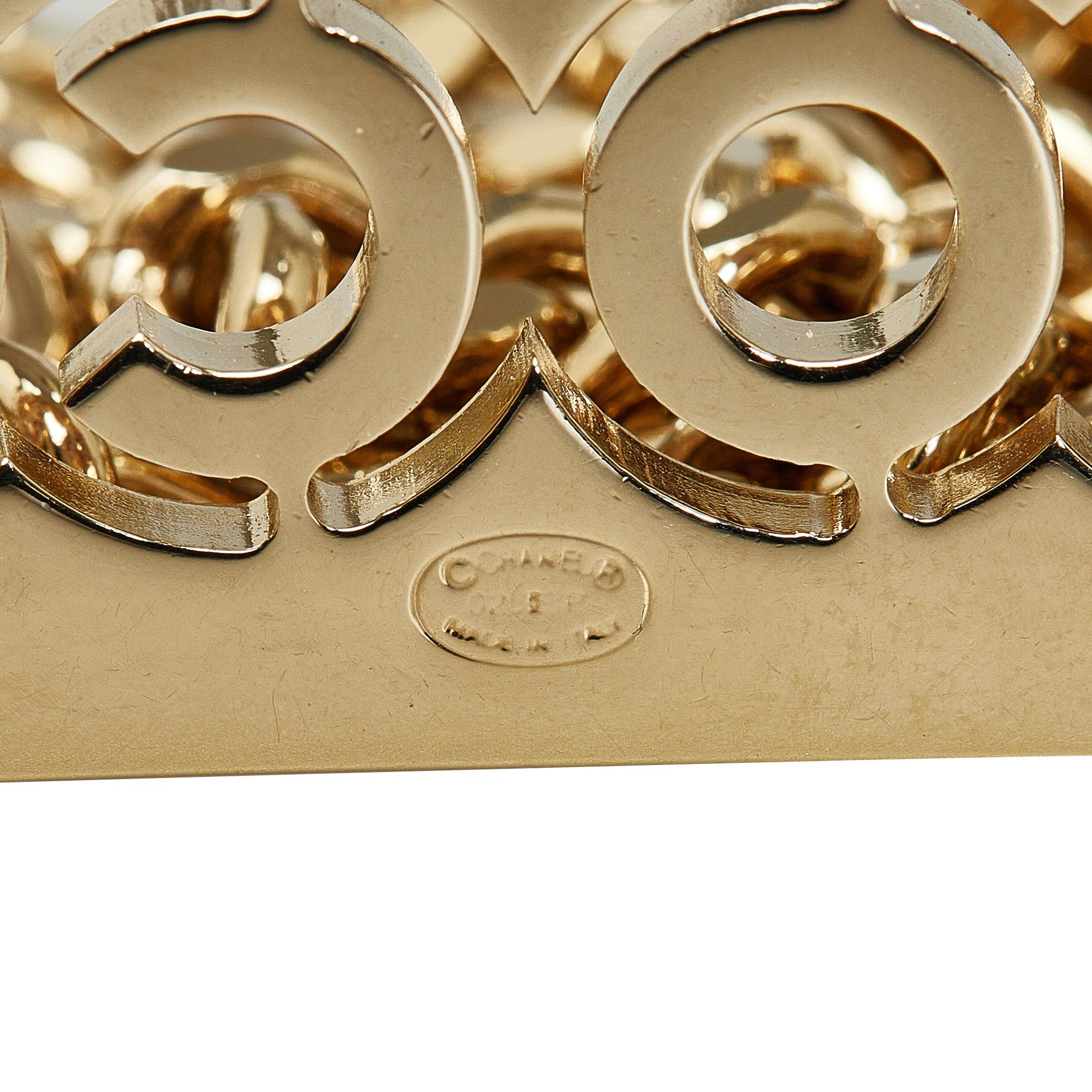 Chanel Rhinestone Coco Name Plate Chain-Link Belt - 35 / 90.00 (SHG-XLnxAn)